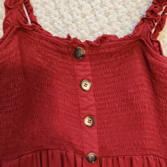 Red Button-Down Maxi Dress - Picture 5 of 7